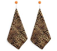 Kitchen Leopard Animal Print Hand Towels with Hanging Loops, Highly Absorbent & Quick Drying Towels for Kitchen Bathroom, Microfiber Cleaning Cloth, Dish Towel, Tea Towel Decorative, Dish Rag(12x12)