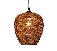 kitchen light fixtures ceiling dimmable led modern pendant Creative Vintage Bird's Nest Rattan Pendant Light Natural Ceiling Light Ceiling Lamp Chandelier for Bar, Dining