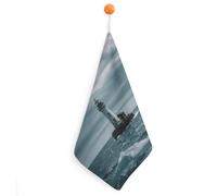 Kitchen Lighthouse Ocean Hand Towels with Hanging Loops, Highly Absorbent & Quick Drying Towels for Kitchen Bathroom, Microfiber Cleaning Cloth, Dish Towel, Tea Towel Decorative, Dish Rag(12x12)