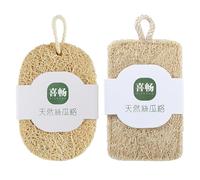 ,Kitchen Loofah Dishwasher - Natural Sponge | Loofah Scrub | Cellulose Kitchen Dish Scrubbers | Free | Non Scratch Sponges with Cotton Hanging Loop for Pans