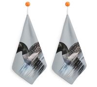 Kitchen Loon Nature Bird Hand Towels with Hanging Loops, Highly Absorbent & Quick Drying Towels for Kitchen Bathroom, Microfiber Cleaning Cloth, Dish Towel, Tea Towel Decorative, Dish Rag(12x12)