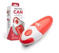 Kitchen Mama Auto 2.0 Electric Can Opener, Red | Refined Blade Opens Almost Any Cans - Automatic, Hands Free, Smooth Edge, Food-Safe, Battery Operated