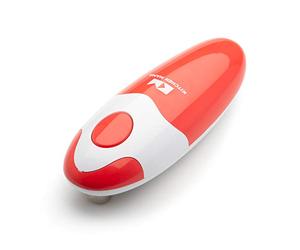 Kitchen Mama Auto Electric Can Opener : Open Your Cans with A Simple Press of Button - Automatic, Hands Free, Smooth Edge, Food-Safe, Battery Operated, YES You CAN (Red)