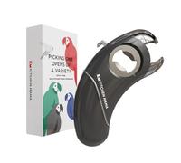 Kitchen Mama Epic One Multifunctional Opener - Opens Bottles with Screw Caps and Crown Caps, Cans, Pull Tabs and Jars - Ergonomic, Arthritic Hand Friendly - Metal Grey