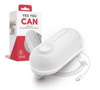 Kitchen Mama Mini Plus Rechargeable Electric Can Opener, White | Compact, Type-C Charging, Hands-Free Auto Shut-Off, Smooth Edge Food-Safe, Ideal for Seniors with Arthritis