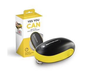 Kitchen Mama One-to-Go Electric Can Opener: One-Touch Operation, Auto Detect Most Can Shapes, Auto-Stop As Task Completes, Smooth Edge, Handy with Lid Lift, Battery Operated Can Opener (Yellow)