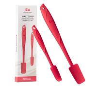 Kitchen Mama WaltzGrip Platinum Silicone Jar and Can Spatula Set: Heat-Resistant, Dishwasher Safe, Ergonomic Grip, Perfect for Mixing and Scraping, Nonstick Cookware (Red)