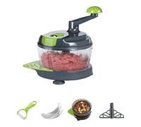 Kitchen Manual Meat Grinder Vegetable Choppers with 402 Steel Food Processor with Clear Container Easy to Clean Manual Meat Grinder Vegetable Choppers