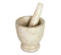 Mortar Pestle Champagne Marble Heavy and Solid Kitchen Grinding