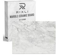 Kitchen Marble Stone Cutting Board - Marble Cutting & Charcuterie Board of 16 x 12 x 0.6 Inches, Non Slip Scratch Resistant Pastry Tray, Rectangular Serving & Chopping Slab for Countertop - White