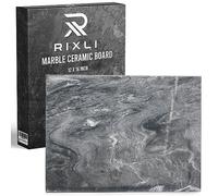 Kitchen Marble Stone Cutting Board - Marble Cutting & Charcuterie Board of 16 x 12 x 0.6 Inches, Non Slip Scratch Resistant Pastry Tray, Rectangular Serving & Chopping Slab for Countertop - Black