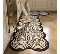 Kitchen Mat 50X80Cm+50X160Cm Brown Abstract Waterproof Rug For Kitchen- Thickened Leather Waterproof Floor Mat,Anti Fouling Pad And Anti Slip For Standing Desk,Office