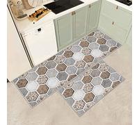 Kitchen Mat Sets Non slip Washable, Kitchen Rugs Runner Set(C,150L x 43W) | Washable kitchen runner mats with anti fatigue design for kitchen, office, laundry and home floor decoration