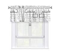 Kitchen Math Geometry Geek Calculus Print Curtain Valance 54x18inch,Filtering Semi Sheer,1 Panel Short Curtains For Bedroom,Bathroom