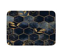 Kitchen Mats 40X60cm Marble Navy Blue Geometric Gold Door Mats Durable Entrance Rug Heavy Duty Bathroom Mat For Home Garden Hall
