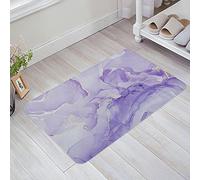 Kitchen Mats 40X60Cm, Marble Purple Gradient Abstract Painting Golden Line Welcome Mat Hardwearing Rug Mats For Garden Hall Patio