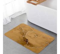 Kitchen Mats 40X60Cm, Yellow Marble Texture Country Ombre Fluid Aesthetic Welcome Mat Non-Slip Entrance Rug For Home Patio Office