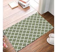 Kitchen Mats Country Morocco Style Moss Green, Washable Bath Mat Decorative Carpet 40X60Cm For Garden Kitchen Patio
