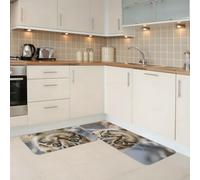 Kitchen Mats for Floor Non-slip Standing Desk Mat Cushioned Anti-Fatigue Rug Brown tabby kitten Kitchen Rugs Low Profile Mat Waterproof Kitchen Rug Set for Kitchen Sink Office 17"x29.5"+17"x47.2"