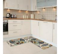 Kitchen Mats for Floor Non-slip Standing Desk Mat Cushioned Anti-Fatigue Rug Color owl pattern Kitchen Rugs Low Profile Mat Waterproof Kitchen Rug Set for Kitchen Sink Office 17"x29.5"+17"x47.2"