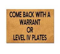 Kitchen Mats Funny Welcome Mat Come Back With A Warrant Or Level Iv Plates Hardwearing Entrance Rug For Entryway Patio Indoor 40X60Cm