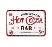 Kitchen Mats Hardwearing Bathroom Mat It'S Cold Outside Hot Cocoa Bar Wake Up Here Christmas Stylish Carpet For Entryway Hallway Kitchen 40X60Cm