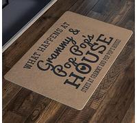Kitchen Mats What Happens At Grammy And Pop Pop'S House Welcome Mat Resist Dirt Funny Door Mat For Courtyard Inside Shower 40X60Cm