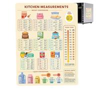 Kitchen Measurement Conversion Chart Magnet | Cooking Time Chart Magnet, Kitchen Fridge Magnet, Measuring Weight, Liquid, Temperature, Extra Large, Soydan