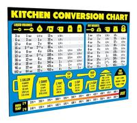 Kitchen Measurement Conversion Chart Magnet - Extra Large Easy to Read Magnetic Kitchen Decor - Weight, Liquid, Temperature Recipe Measuring Tool - Cooking, Cookbook & Baking Accessories Fridge Magnet
