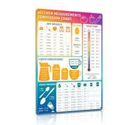 Kitchen Measurements Conversion Chart Aluminium Metal Sign 8x12 Inch Colorful Cooking Measurement Guide Wall Decor for Kitchen and Baking Room (25177)