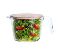 Kitchen Measuring Cups - 1000ml Glass Containers for Precise Portioning, Baking Tools with Microwave Safe Lid, Culinary Accessory for Liquid, Egg, Food, Cooking, Mixing, Home, and Restaurant