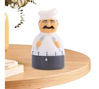 Kitchen Mechanical Timer - Chef Style Wind-Up Countdown Alarm, Novel Cooking Design | Home Cafe Restaurant Baking Clock Egg Boil Coffee Tea Oven Stove Accessories Gadget Tool Durable Precision