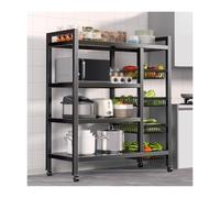 Kitchen Microwave Baker's RackVersatile Storage Stand for Kitchen Restaurants and Living RoomsCompact Black Kitchen Storage Rack (80x32x135CM)