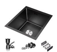 Kitchen RV Mini Water Pool Small Apartment Bar Sink Durable Multi-Size Siphon Sinks Kitchen Stainless Steel Sink Sinks (Color : Black, Size : 45X40X21.5cm)