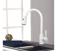 Kitchen Mixer tap Pull Out Spray,for Kitchen Sink,All Copper,Stretch Retractable Rotary hot and Cold Single Lever All Copper 2,Faucet-Black D(6)