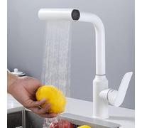 Kitchen Mixer Tap, Pull Out Spray Waterfall Design, Single Lever Faucet with Swivel Spout, Modern Sink Tap for Easy Cleaning and Versatile Use, Gun Gray Finish