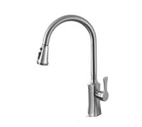Kitchen Mixer Tap Pull Out Sprayfor Sink Stretch Retractable Rotary Hot and Cold Single Lever All Copper 2Faucet-Black D(5)