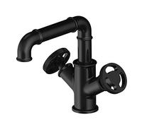 Kitchen Mixer Tap Retro Vintage Industrial Steampunk style Dual Handwheel Swivel Spout Sink Taps, Bathroom Vanity Tap Bathroom Sink Basin Mixer Tap, Lavatory Monobloc Bathroom Faucet (A) needed