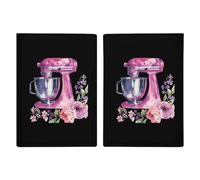 Kitchen Mixer with Floral Watercolor Passport Holder Travel Wallet Case Cover with Card Slot for Women Men