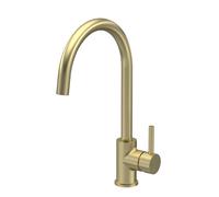 Kitchen Mono Mixer Tap with 1 Lever Handle, 436mm - Brushed Brass