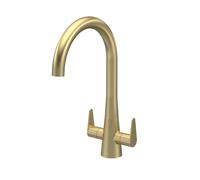 Kitchen Mono Mixer Tap with 2 Lever Handles Brushed Brass 398mm Balterley Bronze One Size