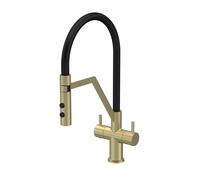 Kitchen Mono Mixer Tap with 2 Lever Handles Brushed Brass 436mm Balterley Bronze One Size