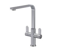 Kitchen Mono Mixer Tap with 2 Lever Handles Brushed Nickel 302mm Balterley Metallics One Size
