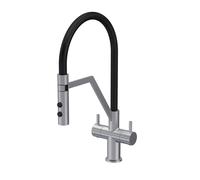 Kitchen Mono Mixer Tap with 2 Lever Handles Brushed Nickel 436mm Balterley Metallics One Size