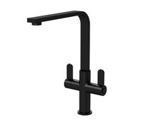 Kitchen Mono Mixer Tap with 2 Lever Handles Matt Black 302mm Balterley Black One Size