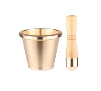 kitchen mortar and pestle Traditional Copper Pounding Jar Pill Crusher Set Garlic Pounders Spice Herb Grinders Presses(Small)