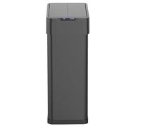 KITCHEN MOVE 70 Litre Silverlake Black Stainless Steel Automatic Kitchen Waste Bin with Strapping Butterfly Opening Large Capacity