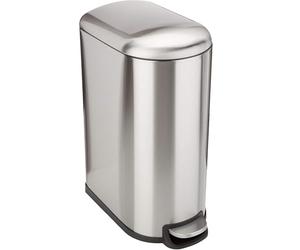 KITCHEN MOVE FULLER Narrow Kitchen Pedal Bin 40L Brushed Stainless Steel Design