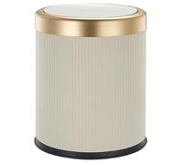 KITCHEN MOVE GLINT Plastic Push Bin 8L White and Gold