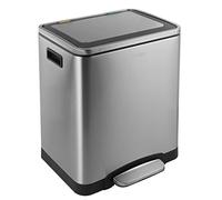 KITCHEN MOVE Kitchen waste bin with selective sorting pedal 30L (2x15L) PORTOLA stainless steel